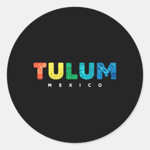 Tulum Mexico Colorful Mayan Tribal Souvenir Boys Classic Round Sticker