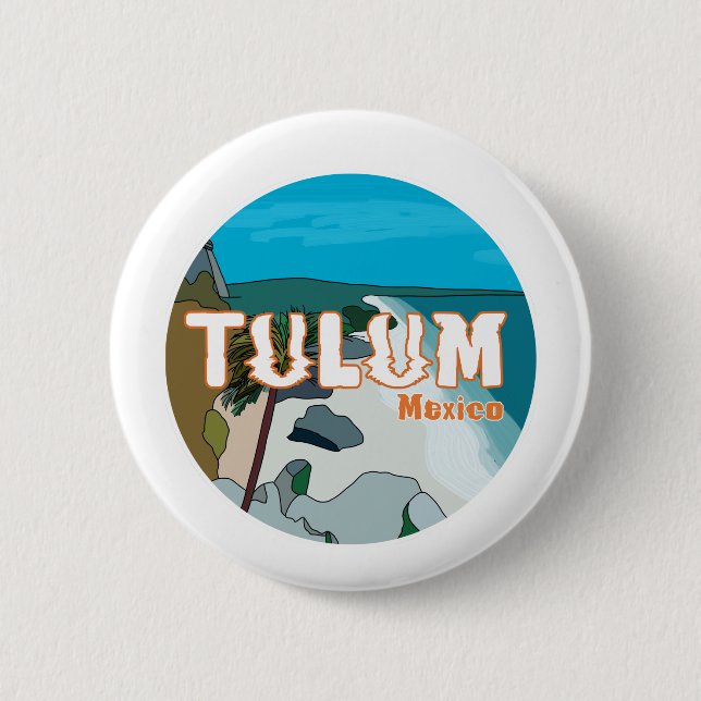 Tulum Mexico Great Gift Idea Button (Front)