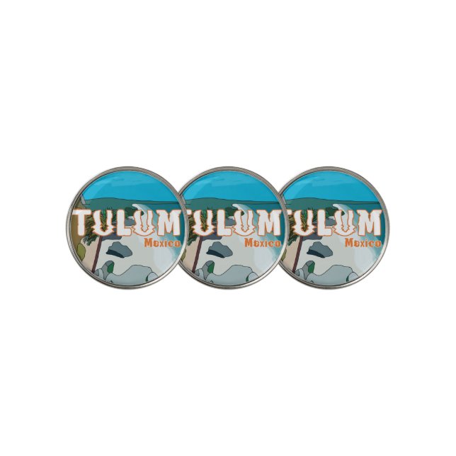 Tulum Mexico Great Gift Idea Golf Ball Marker (3 Up)