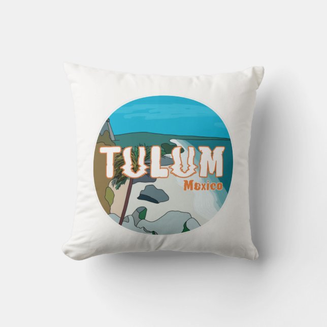 Tulum Mexico Great Gift Idea Throw Pillow (Front)