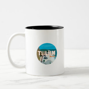 Tulum Mexico Great Gift Idea Two-Tone Coffee Mug