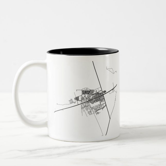 Tulum Mexico Map Two-Tone Coffee Mug (Left)
