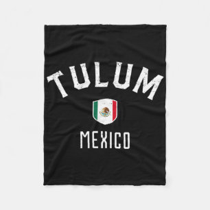 Tulum Mexico - Mexican Flag Tulum Tee Fleece Blanket
