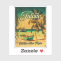 Tulum Mexico Palm Tree Vintage Travel Souvenir Sticker | Zazzle