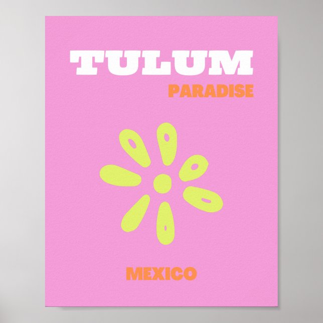 Tulum, Mexico, Preppy, Pink  Poster (Front)