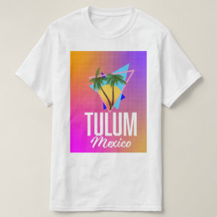 Tulum Mexico Retro travel poster. T-Shirt