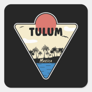 Tulum Mexico Seashore Square Sticker