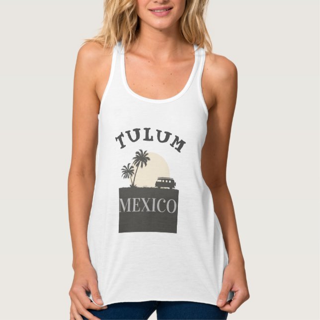 Tulum Mexico sunset tank Top (Front)