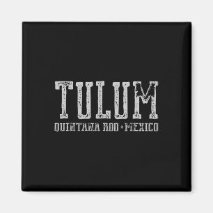 Tulum Mexico - Travel Mayan Ruins Beaches Vintage Magnet