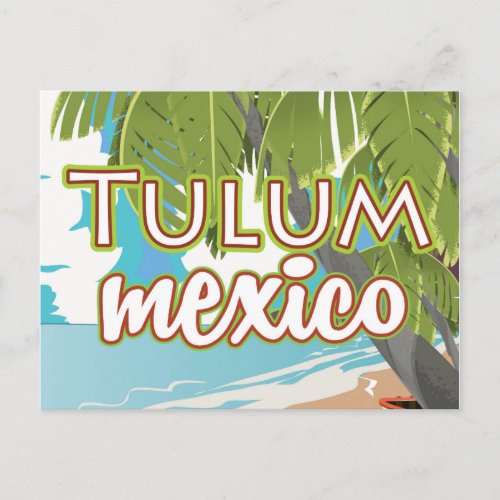 Tulum mexico travel poster postcard