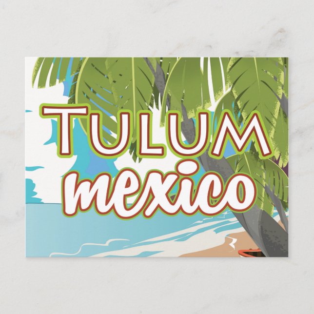 Tulum, mexico travel poster postcard (Front)