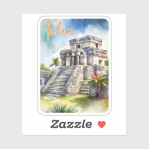 Tulum Mexico Watercolor Sticker