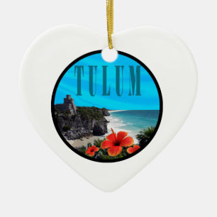Tulum past present ceramic ornament
