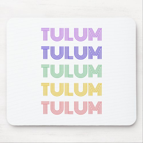 Tulum _ Typography _ Retro Fonts and Colors Mouse Pad