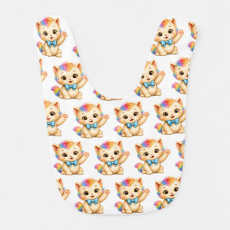 Tumble the Kitten Rainbow Baby Bib