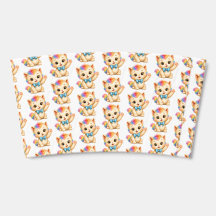 Tumble the Kitten Rainbow Coffee Cup Sleeve