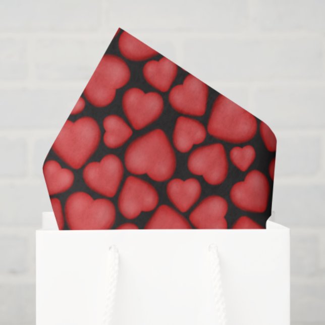 tumbled red hearts pattern tissue paper (Gift Bag)