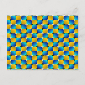 Tumbler #3 Optical Illusion Warping Blue/Yellow Postcard