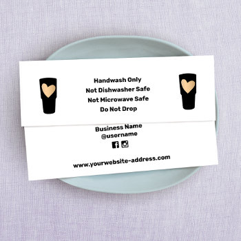 Tumbler Care Instructions Gold Heart Business Card by sm_business_cards at Zazzle