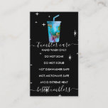 Tumbler Care Logo Ombre Marbel Texture Black Business Card at Zazzle