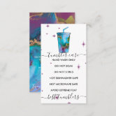 ADD YOUR LOGO TUMBLER CARE CARDS