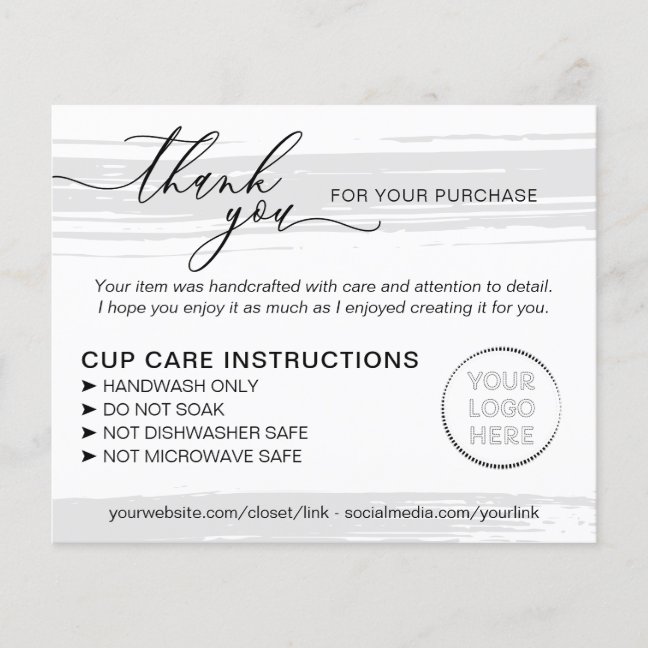 Tumbler Care Shop Insert Flyer