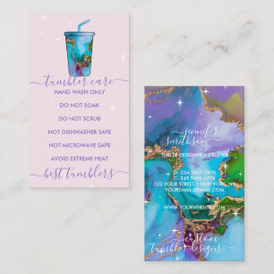 Tumbler care vinyl travel mug transfer decal print business card