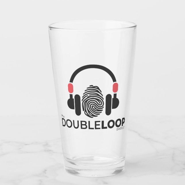 Tumbler Glass - Double Loop Podcast (Front)