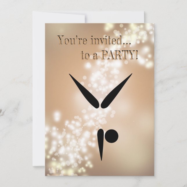 Tumbler Gymnast Gymnastics Symbol Invitation (Front)