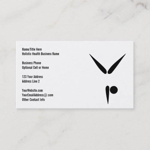 Simple Black Tumbler Gymnast Gymnastics Symbol Business Card Template