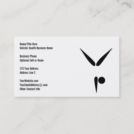 Customizable Simple Black Tumbler Gymnast Gymnastics Symbol Business Card Template