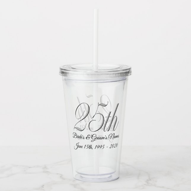 Tumbler - Personalized 25th Wedding Anniversary (Front)
