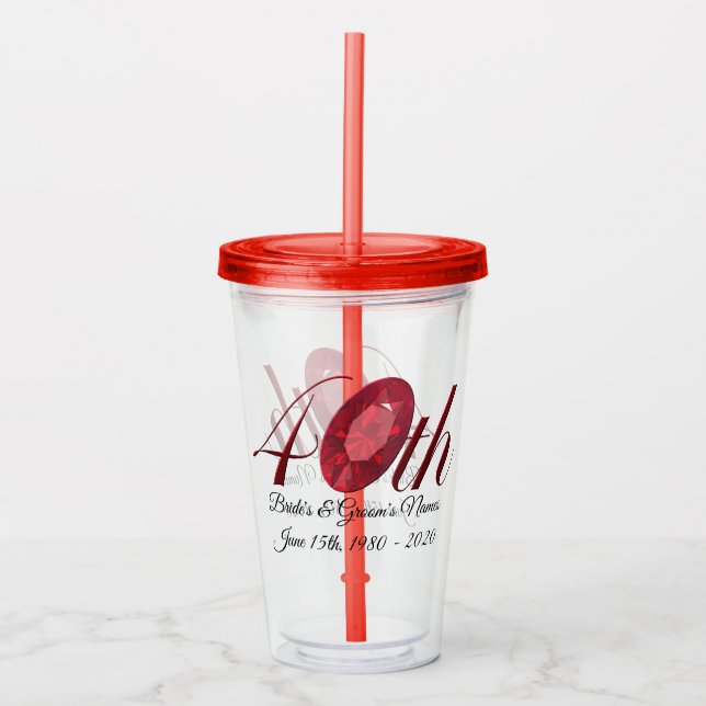 Tumbler - Personalized 40th Wedding Anniversary (Front)