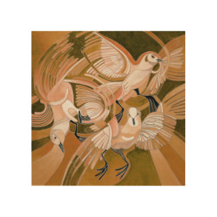 Tumbler Pigeons In Sepia Abstract Art