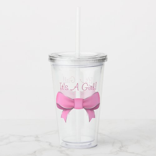 Tumbler _ Pink Bow _ Its A Girl