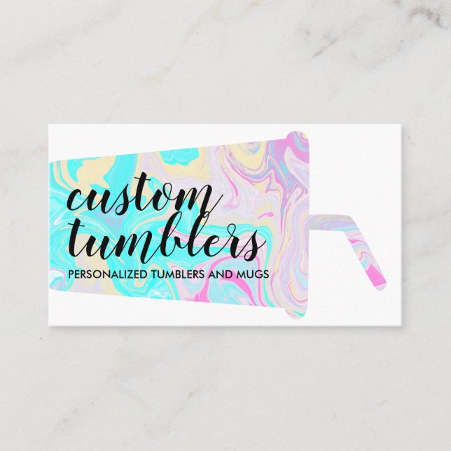 Tumbler travel mug shop crafter business card (Front)