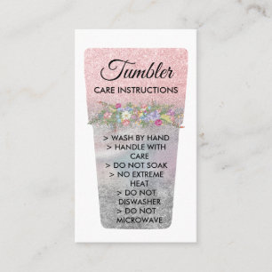 Tumbler Vinyl Care Instructions Calling Card
