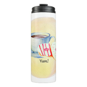 Tumbler with Coffee & Donuts Design