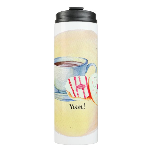 Tumbler with Coffee & Donuts Design (Front)