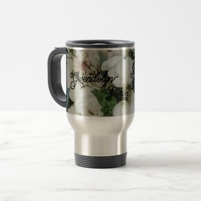  Tumbler With Handle, Lid, and Straw, Stainless Travel Mug (Front Left)