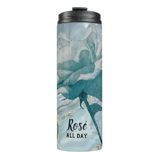 Tumbler with Turquoise Rose (Front)