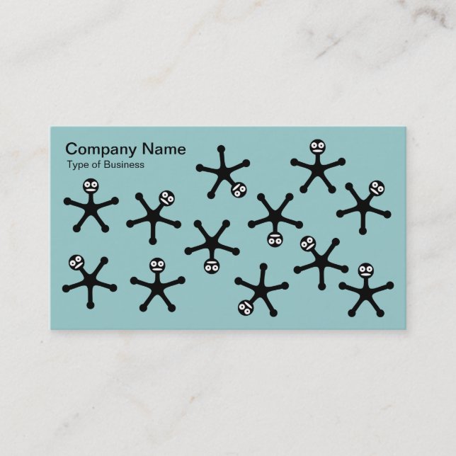 Tumblers - Black on Lt Blue Green Business Card (Front)