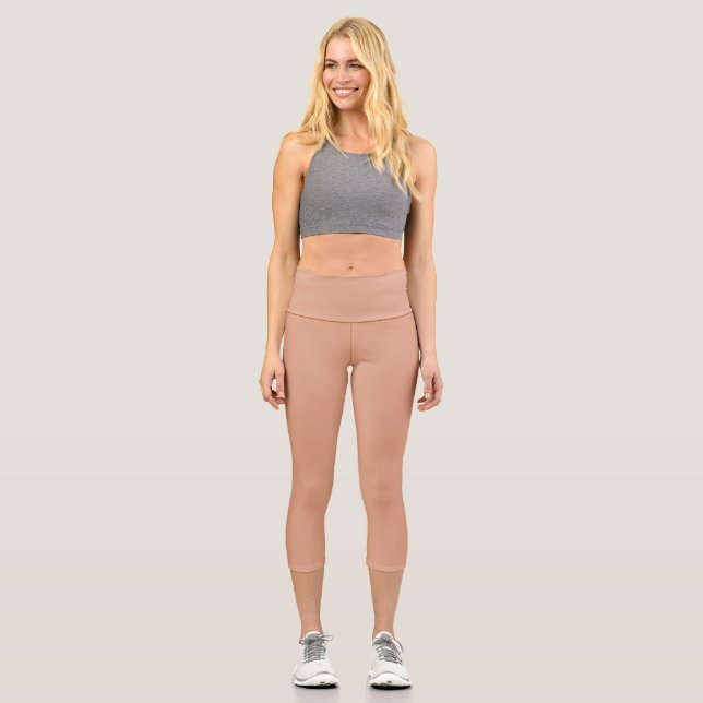 Tumbleweed Color Minimalist Professional Modern Capri Leggings (Front)