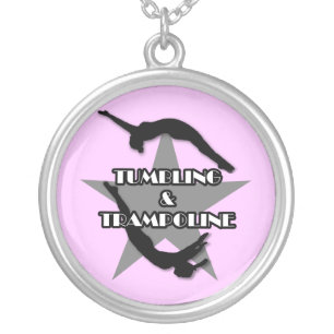 Tumbling and Trampoline Silver Plated Necklace