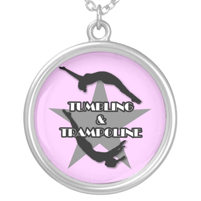 Tumbling and Trampoline Silver Plated Necklace (Front)