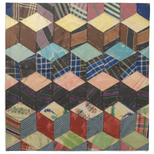 Tumbling blocks quilt cloth napkin