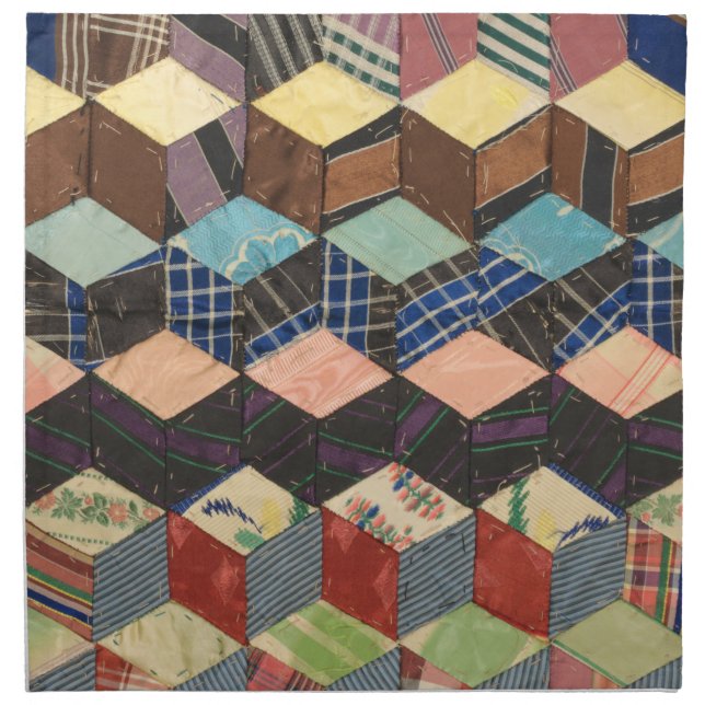 Tumbling blocks quilt cloth napkin (Front)