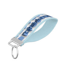 Tumbling Boxes Blue Wrist Keychain
