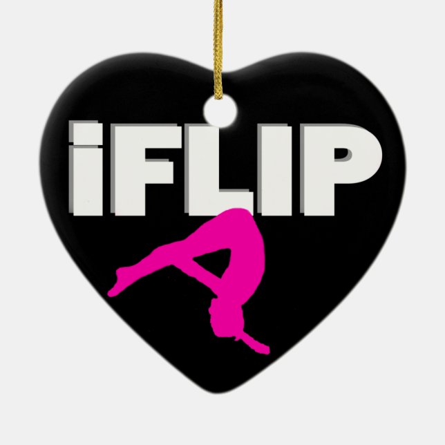 Tumbling gymnast ceramic ornament (Back)