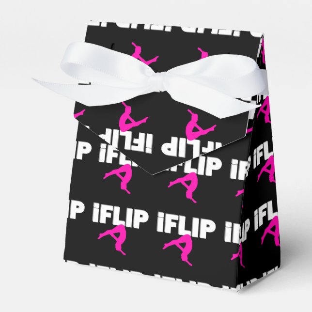 Tumbling gymnast favor boxes (Front Side)